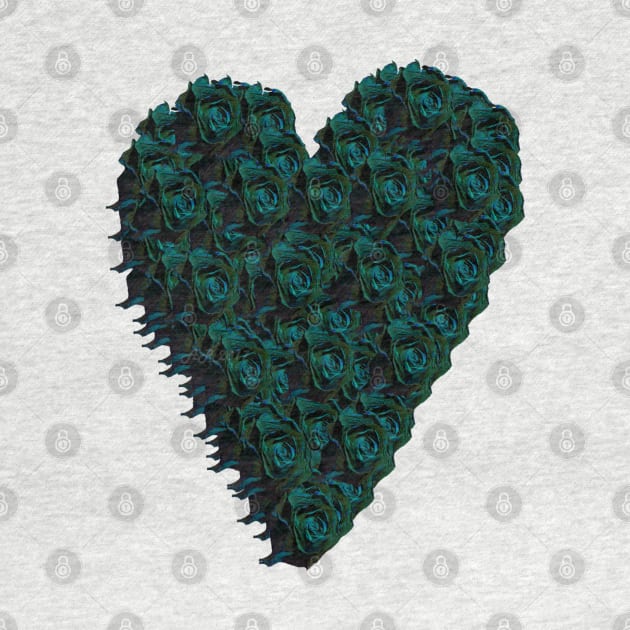 Aqua Rose Heart by Not Meow Designs 